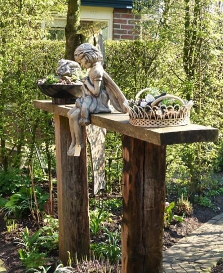 18 kreative GartendekoIdeen aus alten Holzbalken Kraftpuls